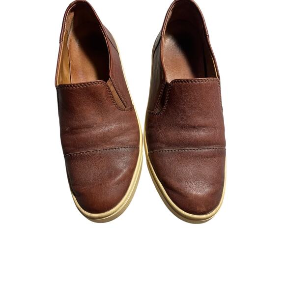 Frye Dylan Womens Size 7M Brown Leather Slip On Casual Walking Flat Loafer Shoes - Picture 9 of 10